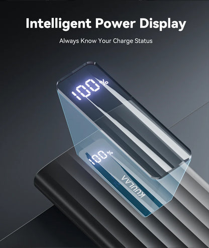 KUULAA Power Bank 22.5W – 10000mAh / 20000mAh, PD Fast Charge, Digital Display, USB-C + USB-A