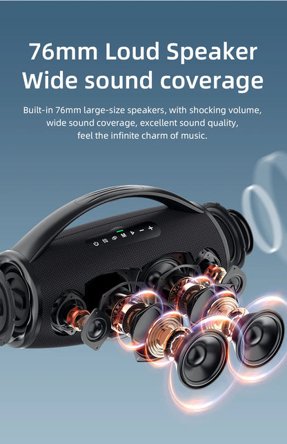 ZEALOT S97 80W Portable Bluetooth Speaker – RGB Lights, Waterproof, 360° Stereo, TWS