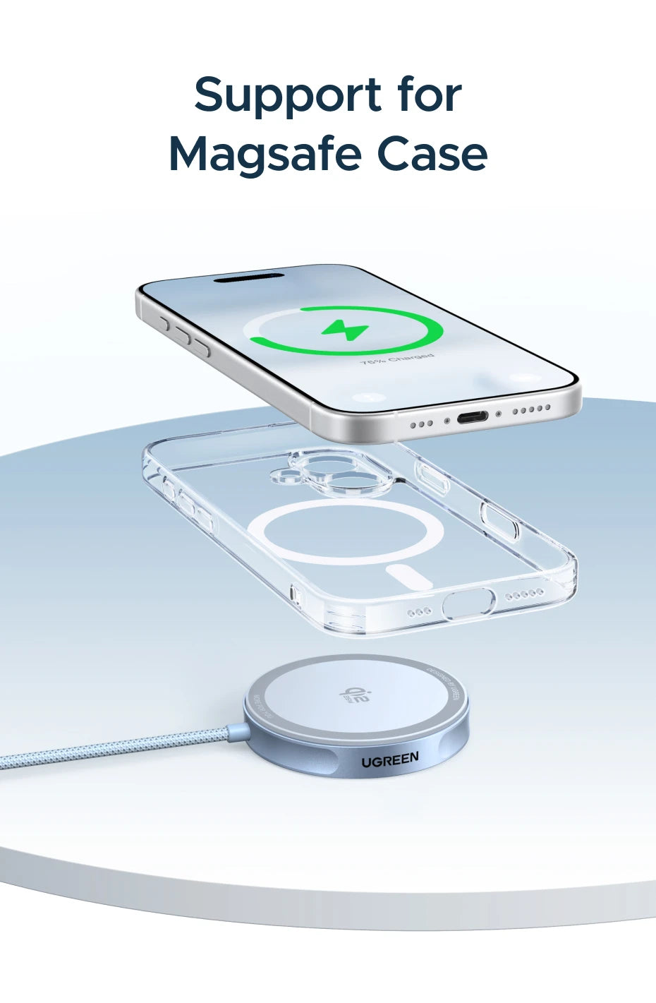 UGREEN Magflow 25W Qi2 Wireless Charging Pad – iPhone 16 & 17