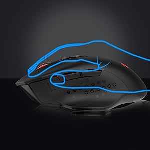 Redragon M656 Gainer Wireless Gaming Mouse – 4000 DPI, 2.4GHz, 7 Macro Buttons, Red LED