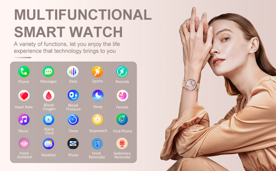 Women’s Smartwatch – 1.32" HD Display, Bluetooth Calling, Health & Fitness Tracker